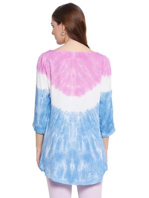 round neck tie & dye tunic - 18317403 - Standard Image - 3