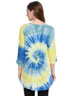 round neck tie & dye tunic - 18317404 - Standard Image - 3