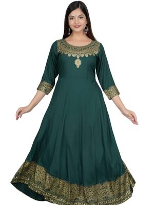 green rayon gown - 18317633 - Standard Image - 3