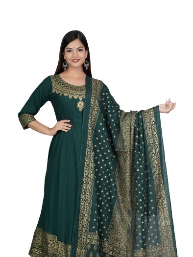 green rayon gown - 18317633 - Zoom Image - 2