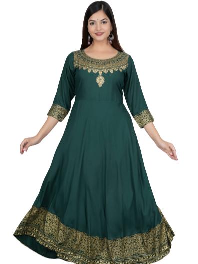 green rayon gown - 18317633 - Zoom Image - 3