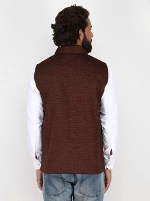 men's velvet waist coat sleeveless brown - 18317674 - Standard Image - 2