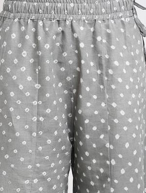 grey cotton flared palazzo - 18318026 - Standard Image - 5