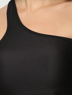 single shoulder solid crop top - 18318597 - Standard Image - 5