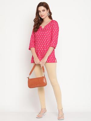 beige cotton leggings - 18318953 - Standard Image - 4