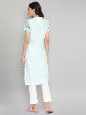 floral print straight kurta - 18319434 - Standard Image - 4