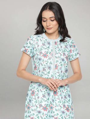 floral print straight kurta - 18319434 - Standard Image - 5