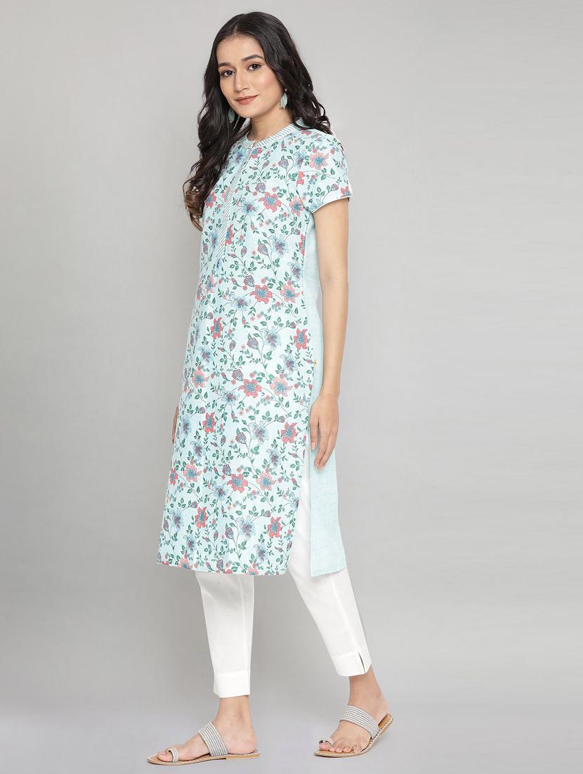 floral print straight kurta - 18319434 - Zoom Image - 2