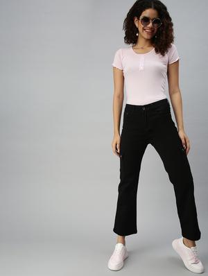 mid rise solid denim jean - 18319655 - Standard Image - 4