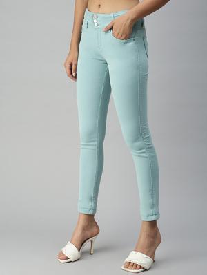 mid rise solid denim jean - 18319657 - Standard Image - 2