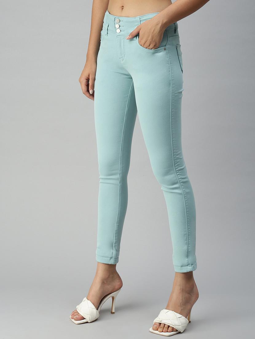 mid rise solid denim jean - 18319657 - Zoom Image - 2