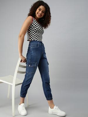 high rise stone washed jeans - 18319675 - Standard Image - 4