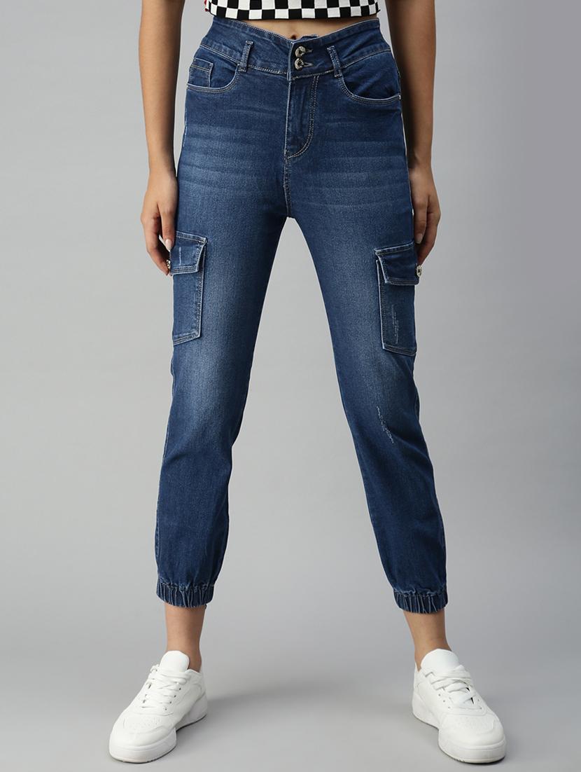 high rise stone washed jeans - 18319675 - Zoom Image - 1