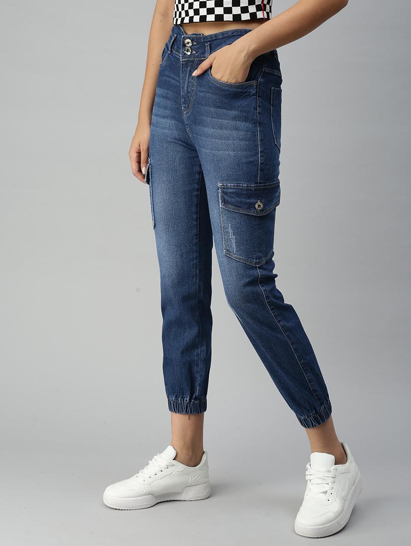 high rise stone washed jeans - 18319675 - Zoom Image - 2