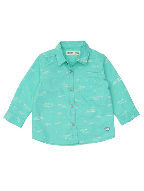 sea green printed shirt - 18319859 - Standard Image - 1