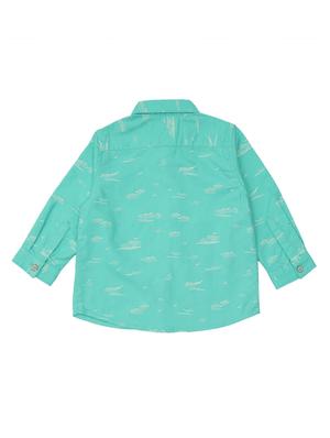 sea green printed shirt - 18319859 - Standard Image - 2