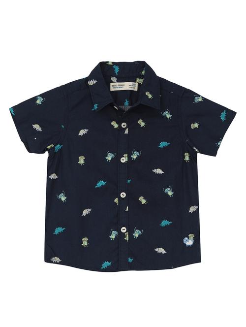 navy blue printed shirt - 18319863 - Standard Image - 1