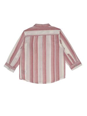 mandarin collar striped shirt - 18319878 - Standard Image - 2