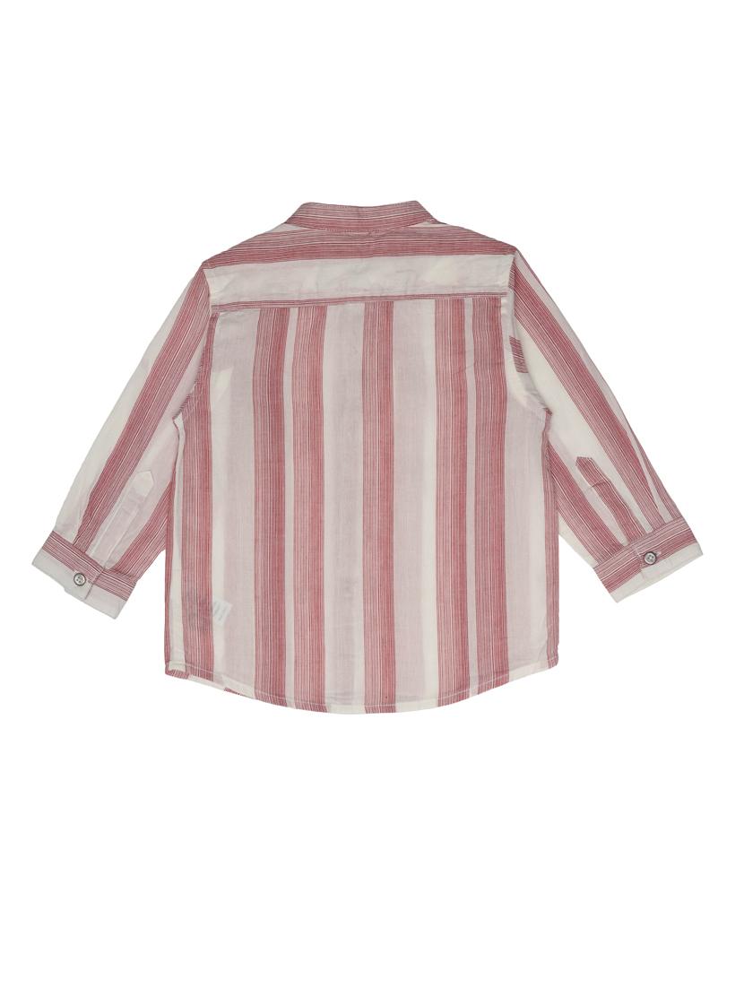 mandarin collar striped shirt - 18319878 - Zoom Image - 2