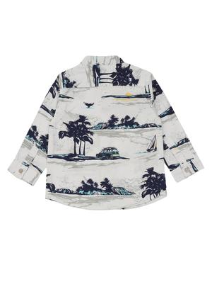 mandarin collar printed shirt - 18319886 - Standard Image - 2