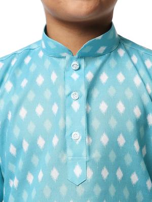 blue printed kurta pajama set - 18320684 - Standard Image - 5