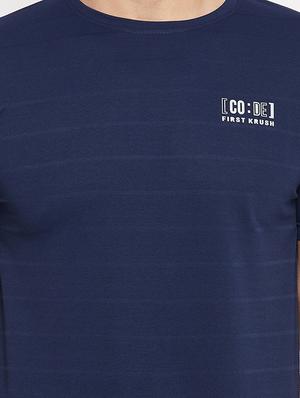 navy blue solid t-shirt - 18320912 - Standard Image - 4