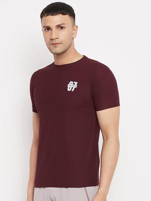 maroon solid t-shirt - 18320917 - Standard Image - 2