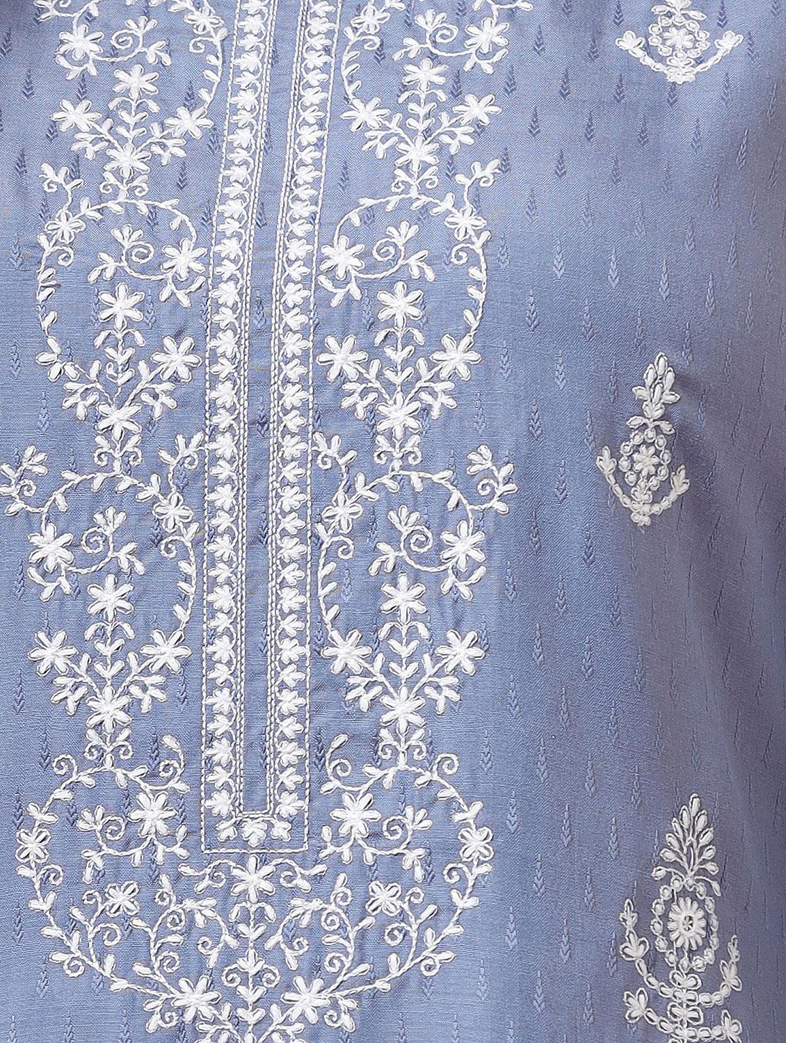 grey straight kurta - 18321361 - Zoom Image - 4