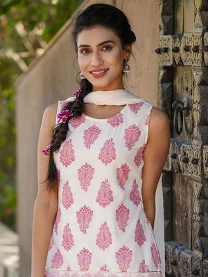 multi colored georgette kurta sharara set - 18321374 - Standard Image - 4