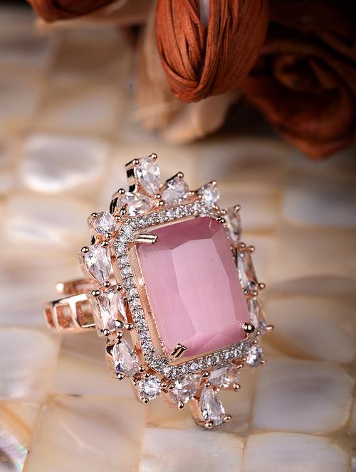 pink brass finger ring - 18321677 - Standard Image - 1