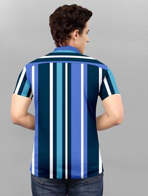 blue striped casual shirt - 18321715 - Standard Image - 3
