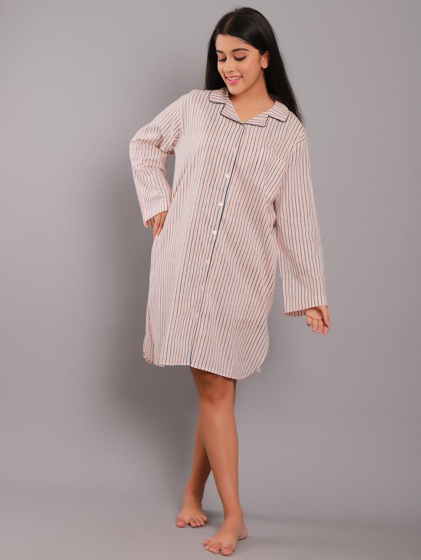 shirt collar striped sleepshirts - 18322398 - Zoom Image - 1