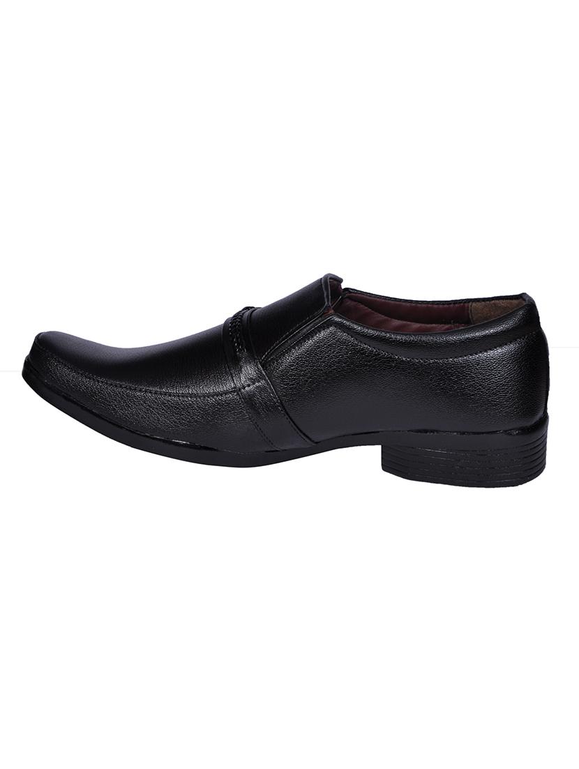 black synthetic slip on formal shoes - 18322473 - Zoom Image - 2