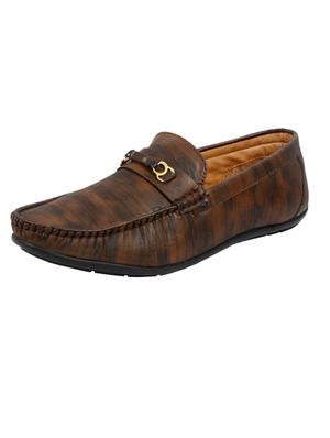 brown synthetic slip on loafers - 18322514 - Standard Image - 3