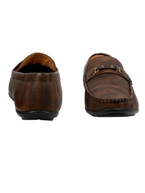 brown synthetic slip on loafers - 18322514 - Standard Image - 4