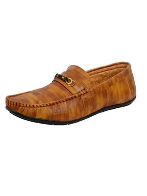 tan synthetic slip on loafers - 18322515 - Standard Image - 3