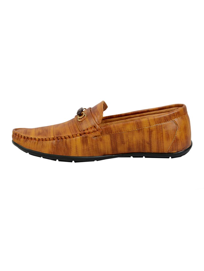 tan synthetic slip on loafers - 18322515 - Zoom Image - 2