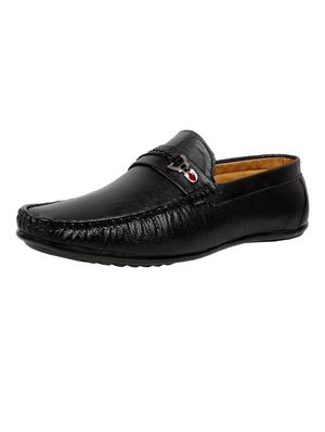 black synthetic slip on loafers - 18322520 - Standard Image - 3