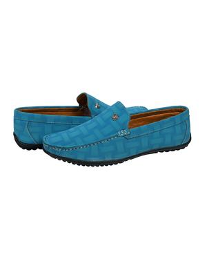 light blue synthetic slip on loafers - 18322527 - Standard Image - 3