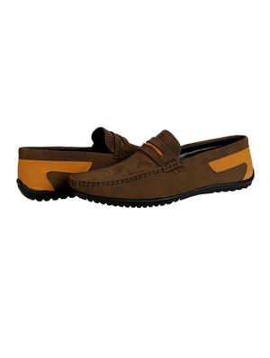 brown synthetic slip on loafers - 18322529 - Standard Image - 3