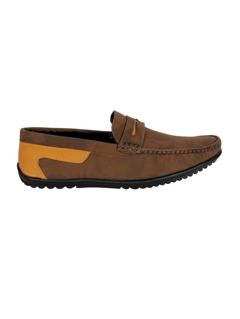 brown synthetic slip on loafers - 18322529 - Zoom Image - 2