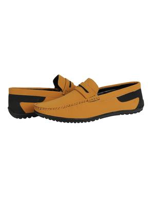 tan synthetic slip on loafers - 18322530 - Standard Image - 3