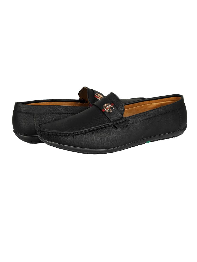 black synthetic slip on loafers - 18322541 - Zoom Image - 3