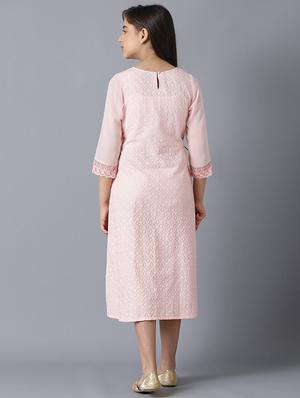 pink embroidered regular kurti - 18322627 - Standard Image - 5