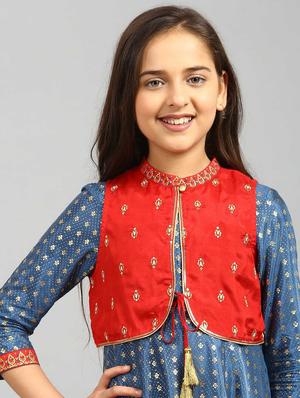 blue printed flared kurti - 18322645 - Standard Image - 5