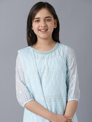 light blue embroidered suit set - 18322670 - Standard Image - 6