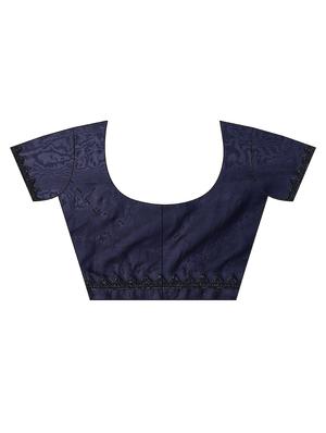 navy art silk embroidered saree with blouse - 18322914 - Standard Image - 3