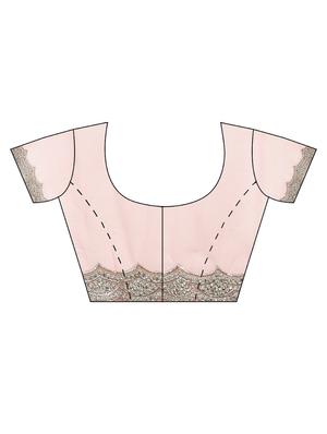 pink net embroidered saree with blouse - 18323130 - Standard Image - 3