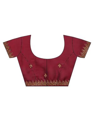 maroon art silk embroidered saree with blouse - 18323228 - Standard Image - 3