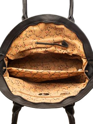 black solid regular handbag - 18323322 - Standard Image - 3